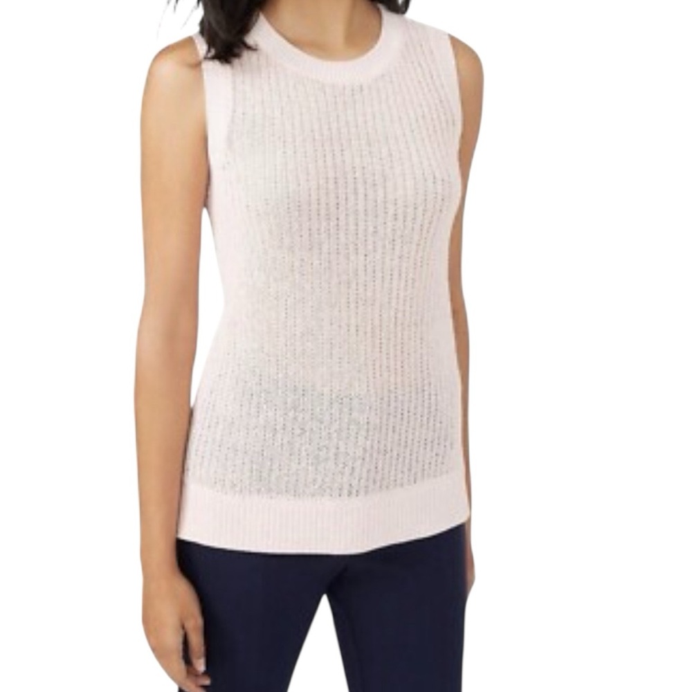 J McLaughlin Lena Pink Sleeveless Crew Neck Knit Pullover Sweater Shell Size XS